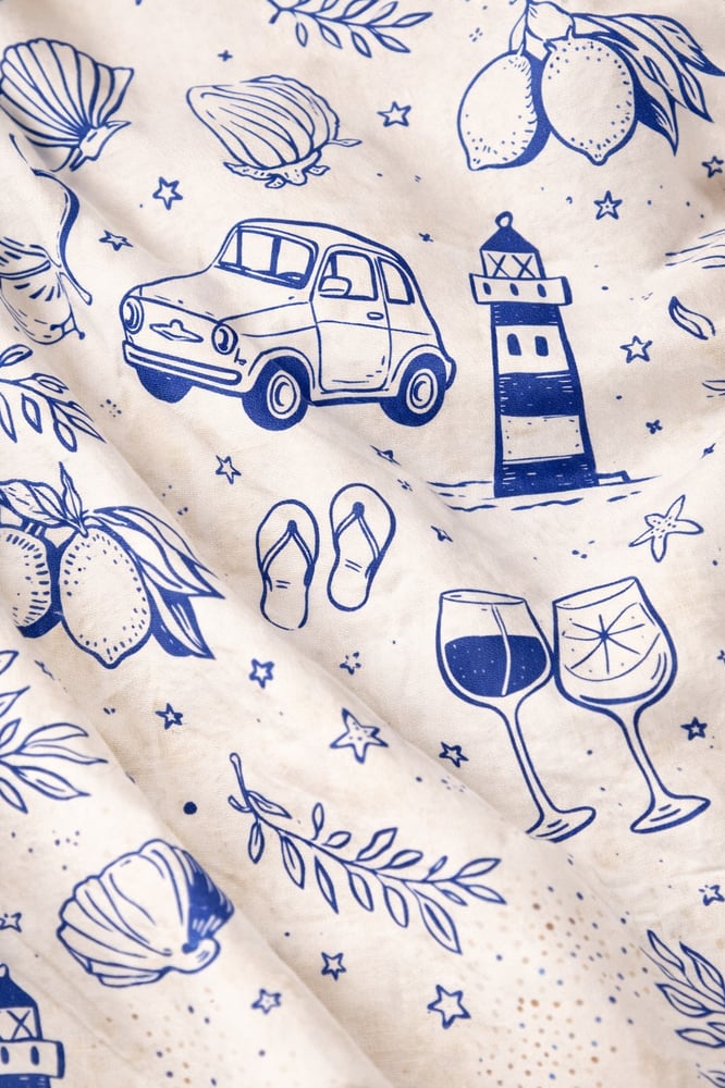 Image of Textile Print - Coastal Summer