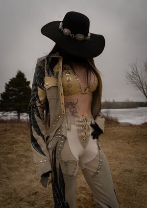 Image of Toxic Vision The Duel cream leather top