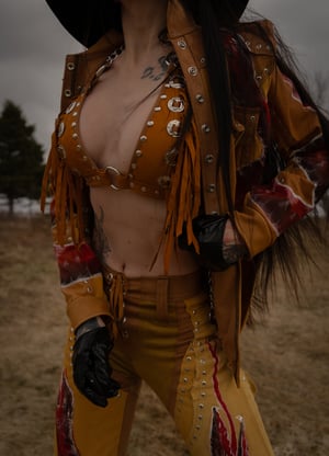 Image of Toxic Vision The Duel tan leather top