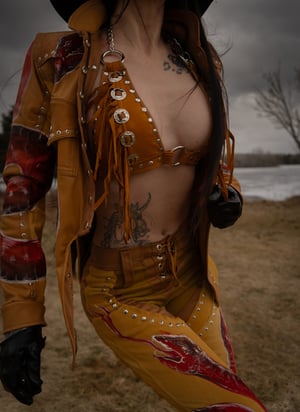 Image of Toxic Vision The Duel tan leather top