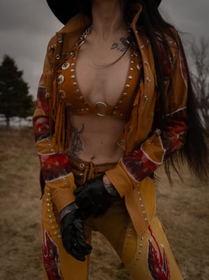 Image of Toxic Vision The Duel tan leather top