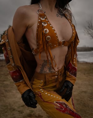 Image of Toxic Vision The Duel tan leather top