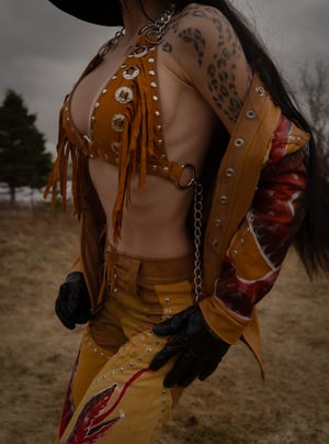 Image of Toxic Vision The Duel tan leather top