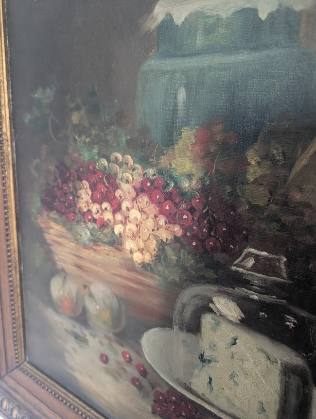 Nature morte aux groseilles et fromage 