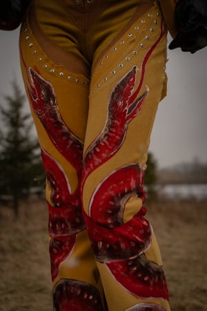 Image of Toxic Vision The Duel leather serpent pants