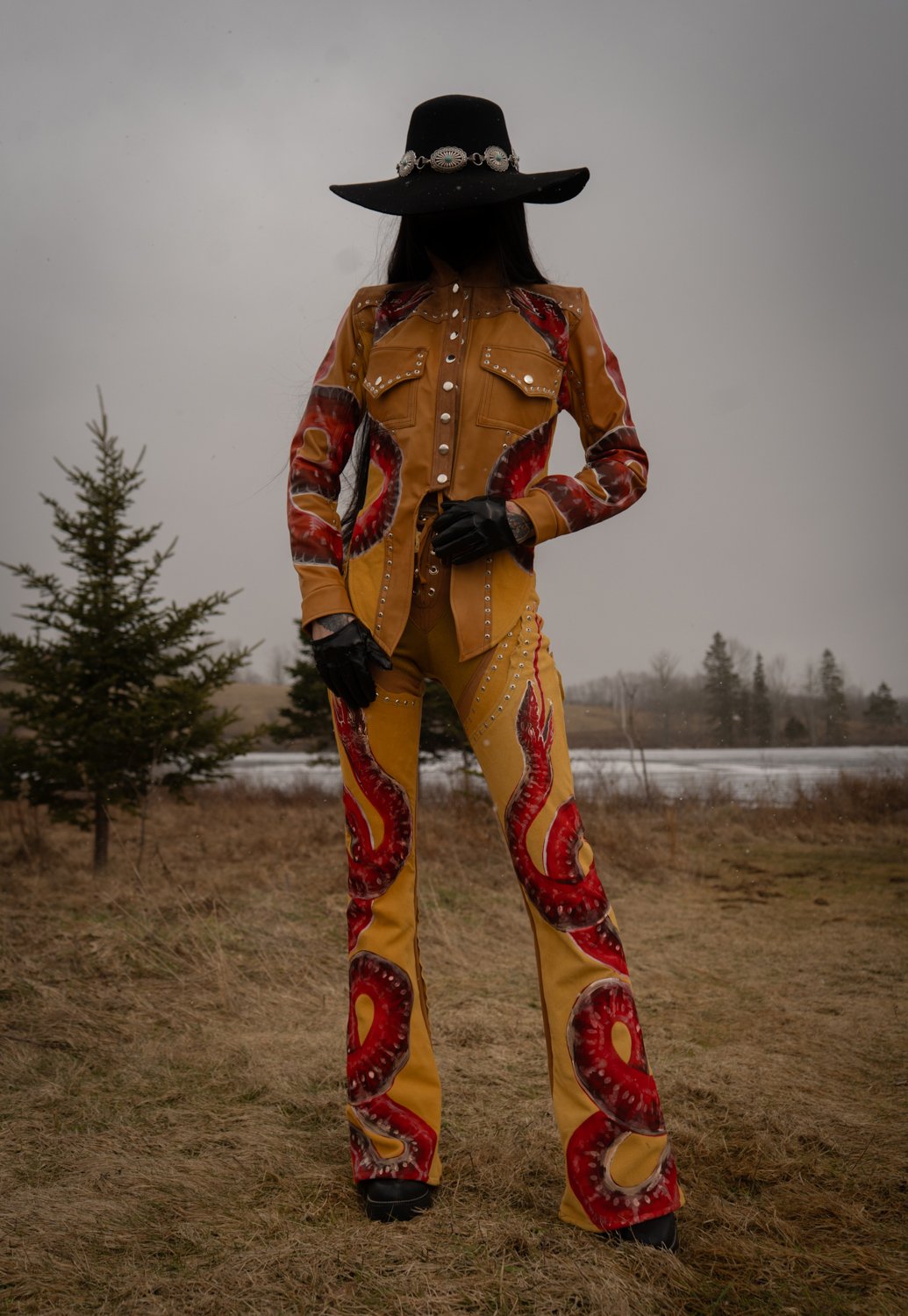 Image of Toxic Vision The Duel leather serpent pants