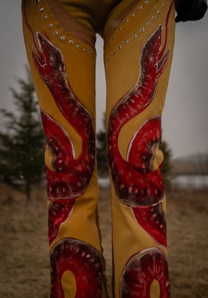 Image of Toxic Vision The Duel leather serpent pants