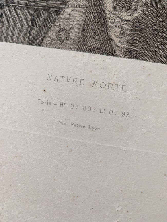 Taille-douce Nature morte 