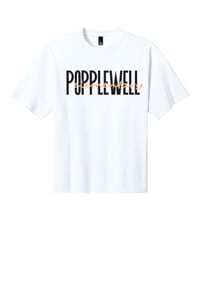 Popplewell White Tee (Design by Addy Vulgamore) 