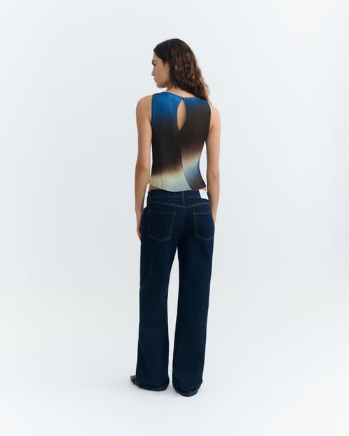 Image of 1-Top plisado marron Dora