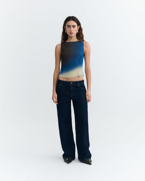 Image of 1-Top plisado marron Dora