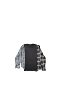 Image 1 of T-shirt noir manche chemise #1