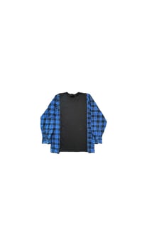 Image 1 of T-shirt noir manche chemise #2