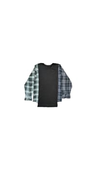 Image 1 of T-shirt noir manche chemise #4
