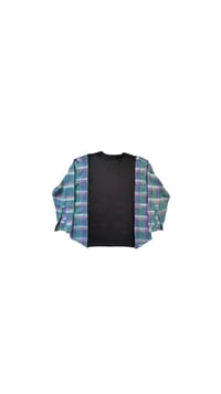Image 1 of T-shirt noir manche chemise #6