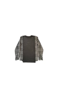 Image 1 of T-shirt noir manche chemise #8