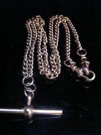 Image 2 of 9CT ALBERT  ROSE GOLD 42cm 6.6g T BAR AND 2 DOG CLIPS CHAIN