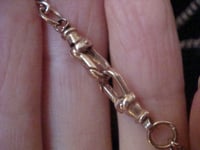 Image 4 of 9CT ALBERT  ROSE GOLD 42cm 6.6g T BAR AND 2 DOG CLIPS CHAIN