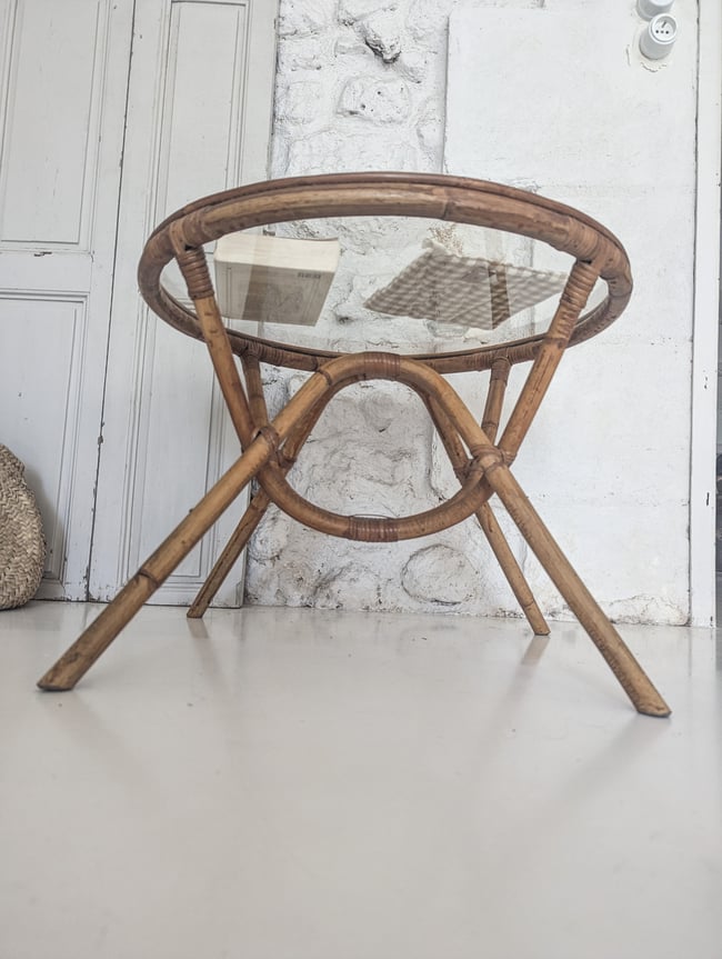 Table basse rotin
