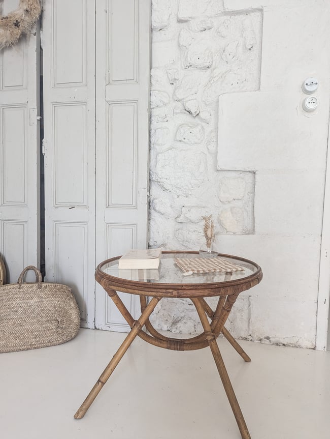 Table basse rotin