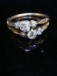 Image 1 of Edwardian 18ct platinum yellow old cut gold diamond toi et moi style ring