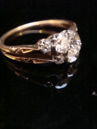 Image 2 of Edwardian 18ct platinum yellow old cut gold diamond toi et moi style ring