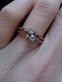 Image 3 of Edwardian 18ct platinum yellow old cut gold diamond toi et moi style ring