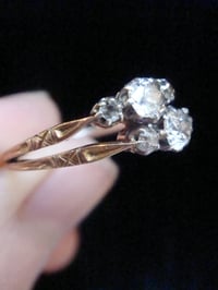 Image 6 of Edwardian 18ct platinum yellow old cut gold diamond toi et moi style ring