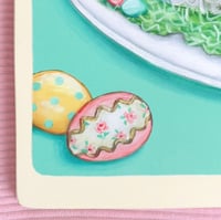 Image 5 of Bunny Cake jumbo recipe card plaque 