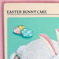 Image 4 of Bunny Cake jumbo recipe card plaque 