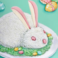 Image 3 of Bunny Cake jumbo recipe card plaque 