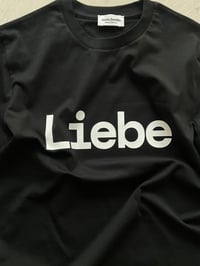 Image 6 of Organic Cotton “Liebe” T-Shirt in Black – Hand Printed in Berlin | AEM Berlin