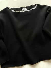 Image 1 of  Balerina off shoulder sweatshirt with mother of pearl buttons 