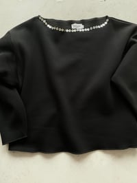 Image 3 of  Balerina off shoulder sweatshirt with mother of pearl buttons 