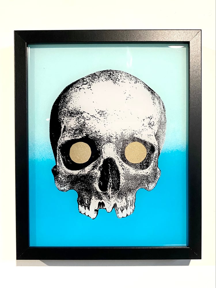 Image of 'janus eye' reverse glass painting