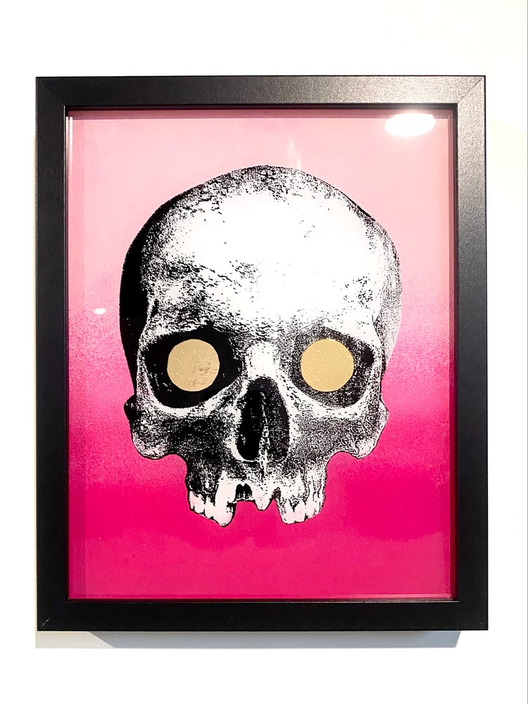 Image of 'janus eye' reverse glass painting