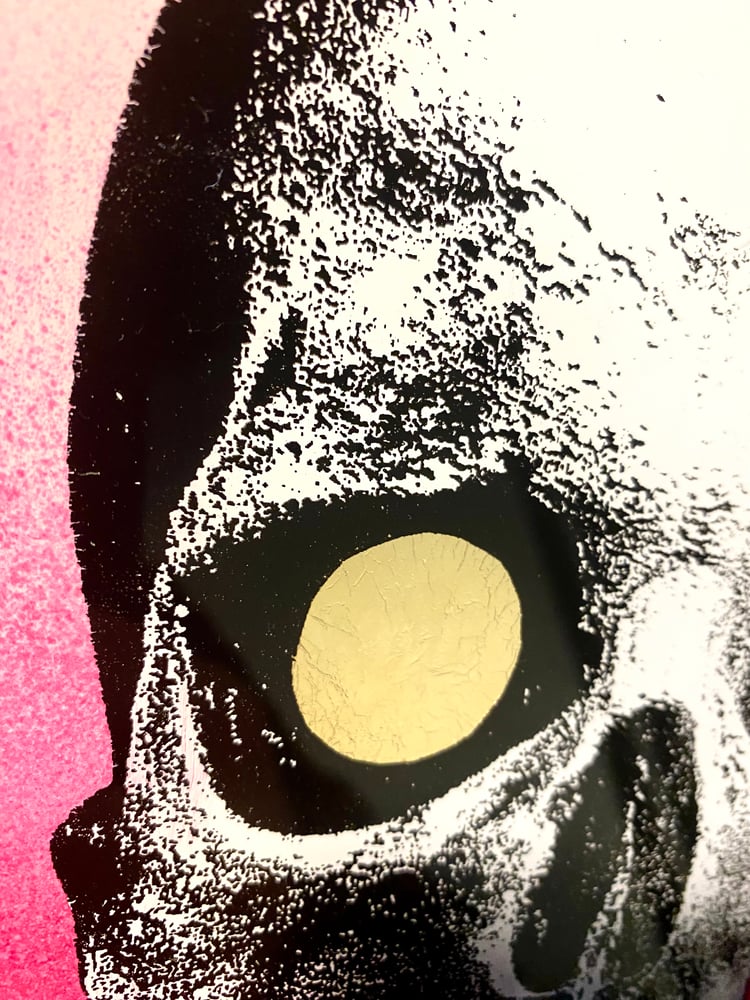 Image of 'janus eye' reverse glass painting