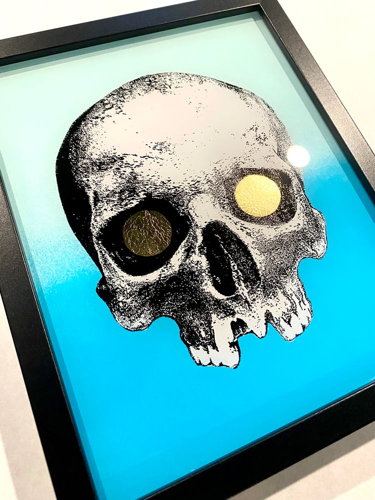 Image of 'janus eye' reverse glass painting