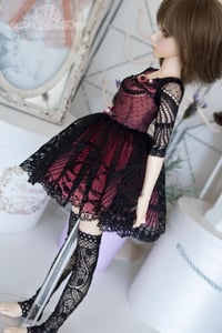 Image 2 of Black and pink lace set for MNF/PetiteMarionette girls