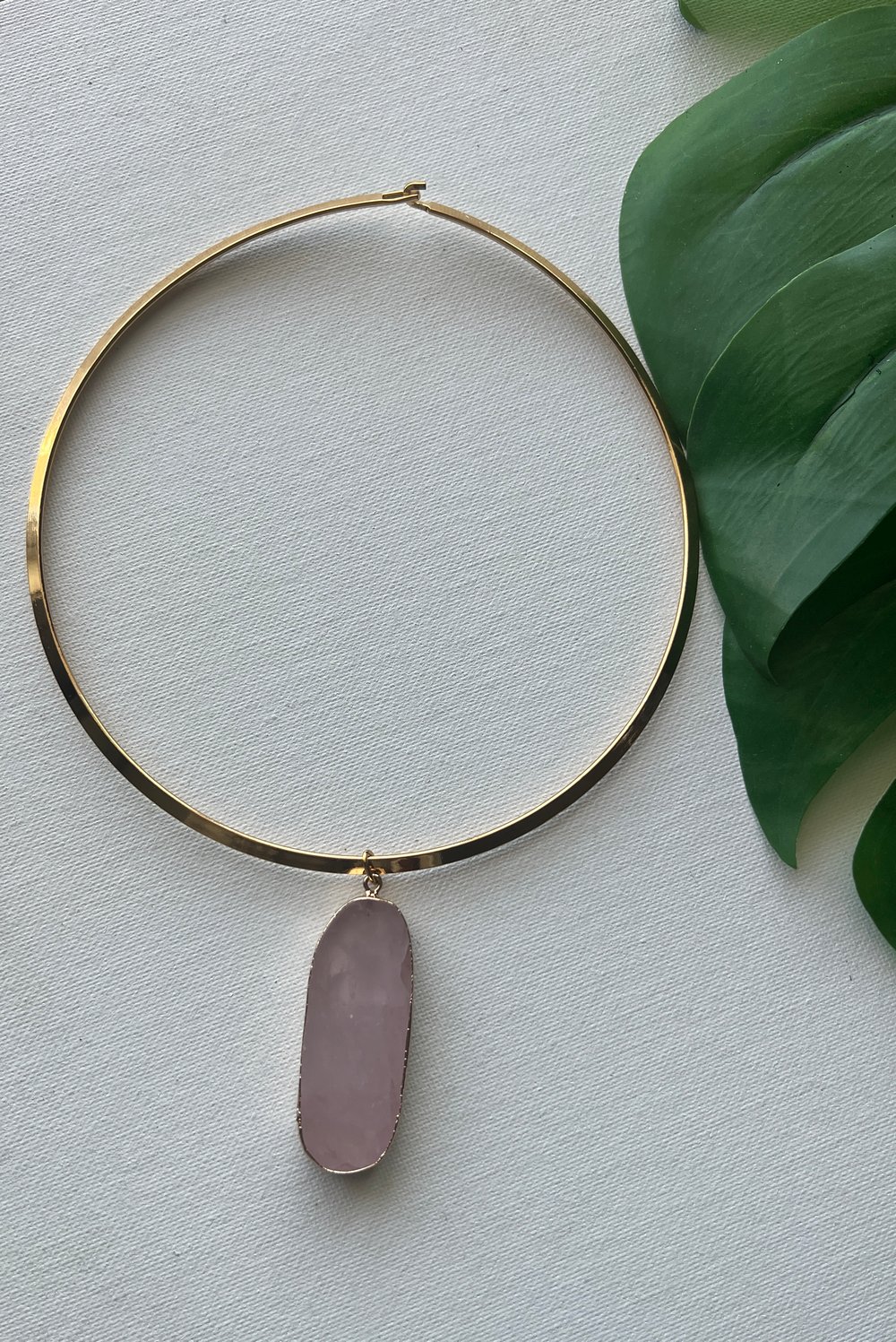 Image of SWERVE• Rose Quartz Circle Necklace