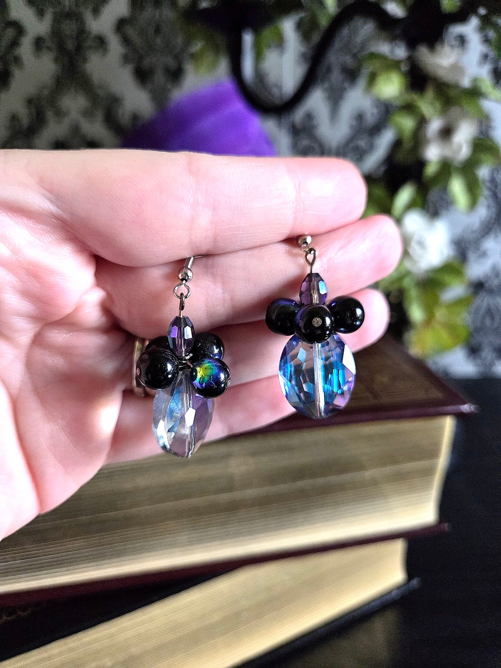 Image of Galaxy-Inspired Handmade Dangle Earrings