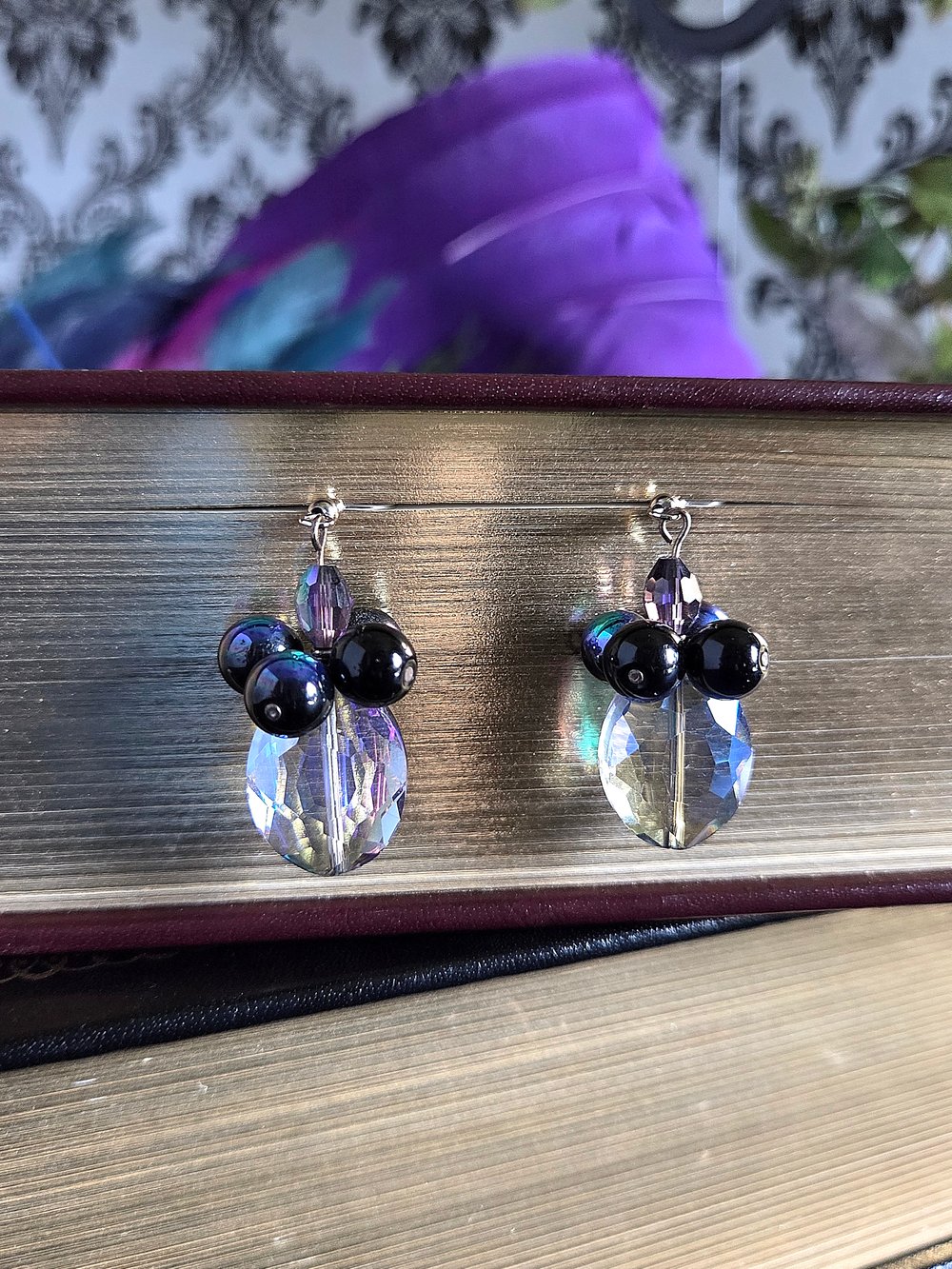 Image of Galaxy-Inspired Handmade Dangle Earrings
