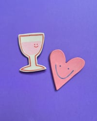 Image 1 of Heart and Wine Ceramic Magnets