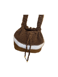 Image 1 of Brown Melody Crochet Shoulder Purse
