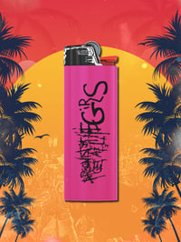 PINK LIGHTER WITH BLACK LOGO 