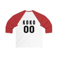 Image 2 of KOKO Baseball Tee – Retro Sitcom Inspired 3/4 Sleeve Shirt 