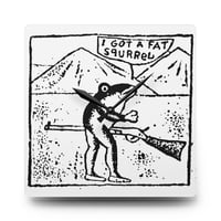 Image 1 of Eugene Teal Fat Squirrel Acrylic Wall Clock