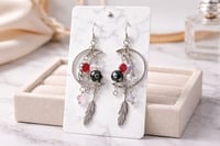 SUNCATCHER EARRINGS WITH FEATHER DANGLE