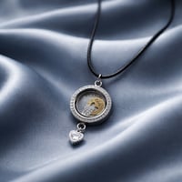 SILVER LOCKET WITH BLESSED FAMILY CZ HEART WITH CZ HEART DANGLE