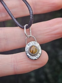 Image 2 of Ready to ship! Mens Necklace! Tigerseye & Sterling Silver 